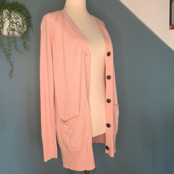 LIGHT PINK BUTTON DOWN CARDIGAN BY ANN TAYLOR LOFT | NEW WITH TAGS | XS - Picture 1 of 6